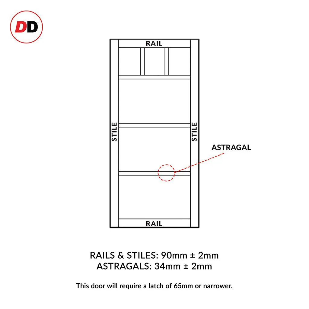 Room Divider - Handmade Eco-Urban® Lagos Door Pair DD6427C - Clear Glass - Premium Primed - Colour & Size Options