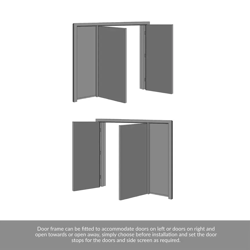 Room Divider - Handmade Eco-Urban® Lagos Door Pair DD6427C - Clear Glass - Premium Primed - Colour & Size Options