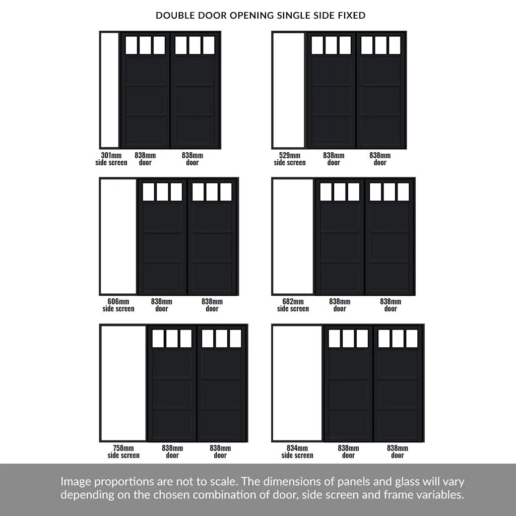 Room Divider - Handmade Eco-Urban® Lagos Door Pair DD6427C - Clear Glass - Premium Primed - Colour & Size Options