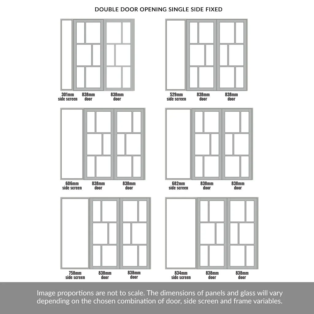 Room Divider - Handmade Eco-Urban® Milan Door Pair DD6422C - Clear Glass - Premium Primed - Colour & Size Options