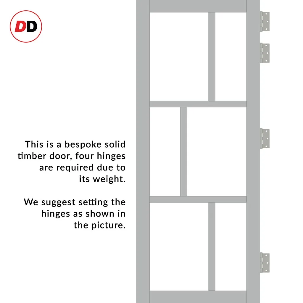 Room Divider - Handmade Eco-Urban® Milan Door Pair DD6422C - Clear Glass - Premium Primed - Colour & Size Options