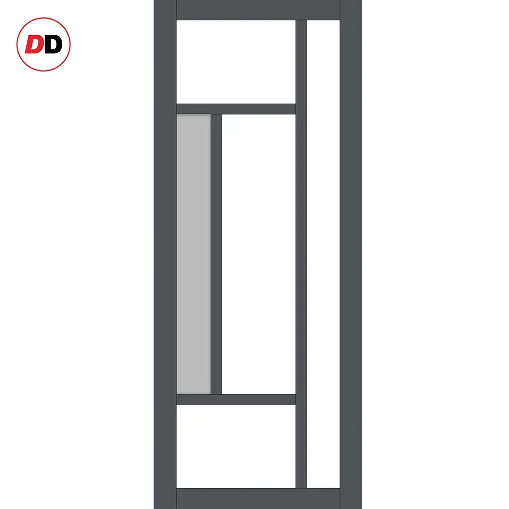 Room Divider - Handmade Eco-Urban® Portobello Door DD6438CF Clear Glass (1 FROSTED PANE) - Premium Primed - Colour & Size Options