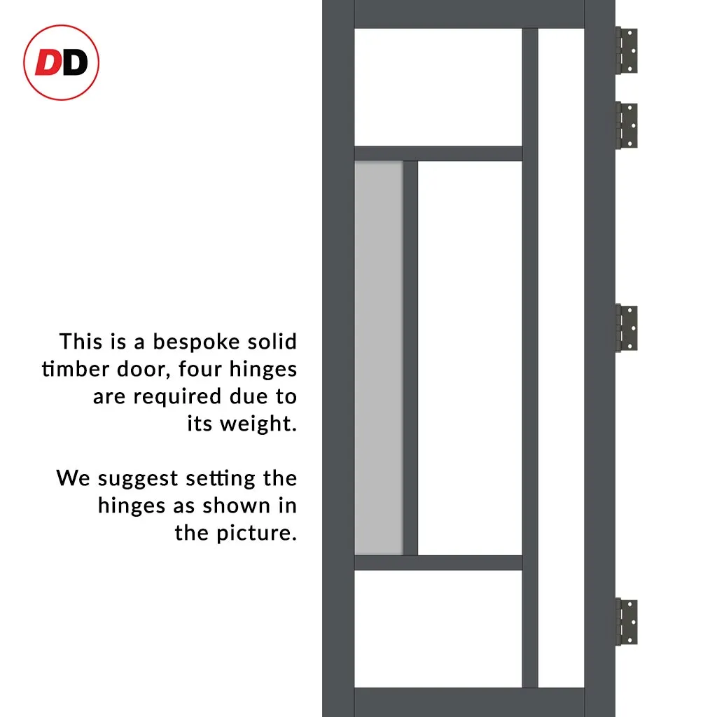 Room Divider - Handmade Eco-Urban® Portobello Door DD6438CF Clear Glass (1 FROSTED PANE) - Premium Primed - Colour & Size Options