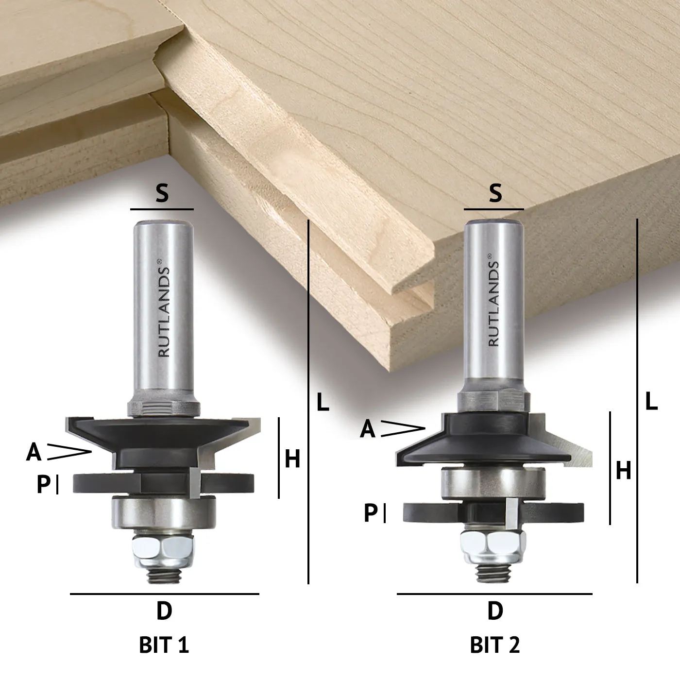 Router Bit Set - Raised Panel Door with Backcutter - Bevel