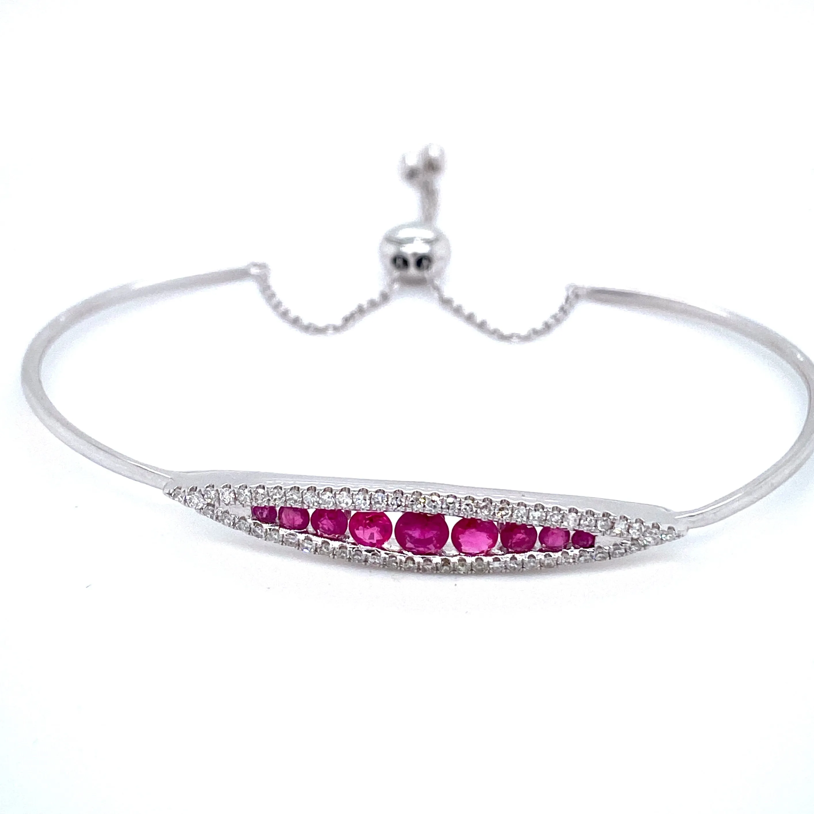 Ruby & Diamond Adjustable Bangle