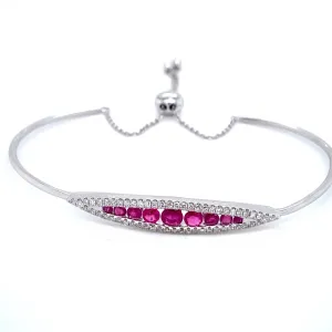 Ruby & Diamond Adjustable Bangle