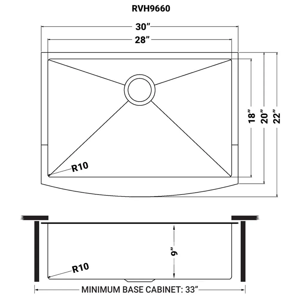 Ruvati Brass Tone 30-inch Apron-Front Matte Gold Stainless Steel Farmhouse Kitchen Sink – Single Bowl – RVH9660GG