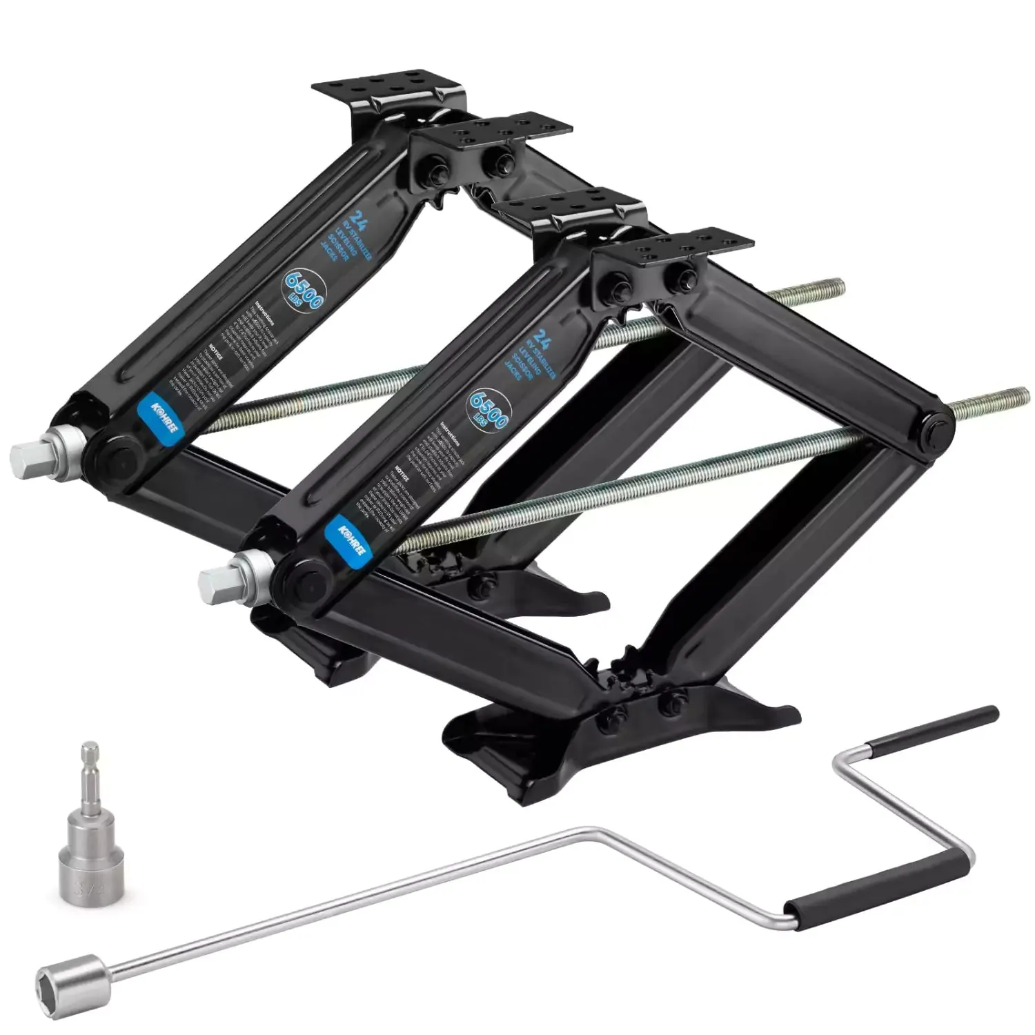 RV Stabilizer Leveling Scissor Jacks, 6500lbs