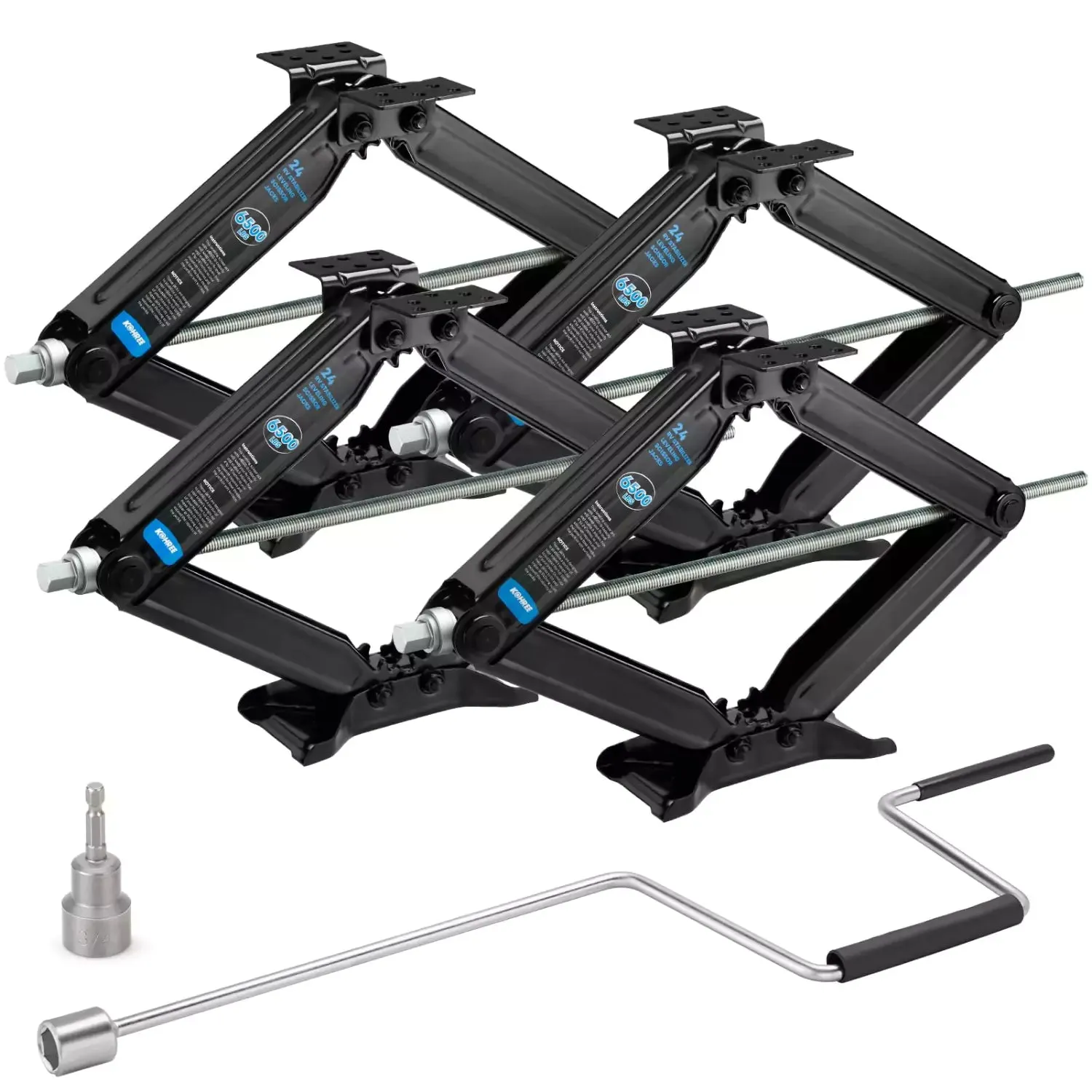 RV Stabilizer Leveling Scissor Jacks, 6500lbs