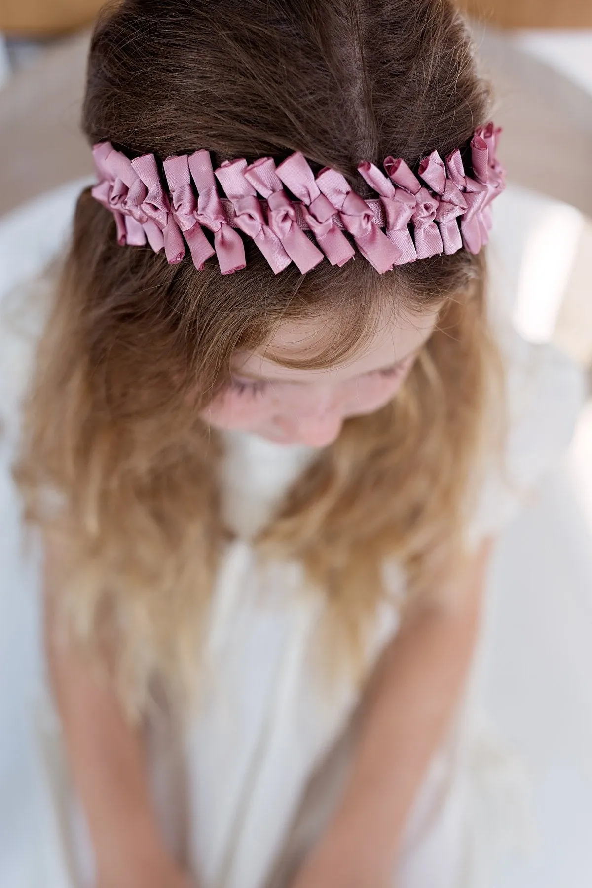 Satin Tied Headband - Light Silver