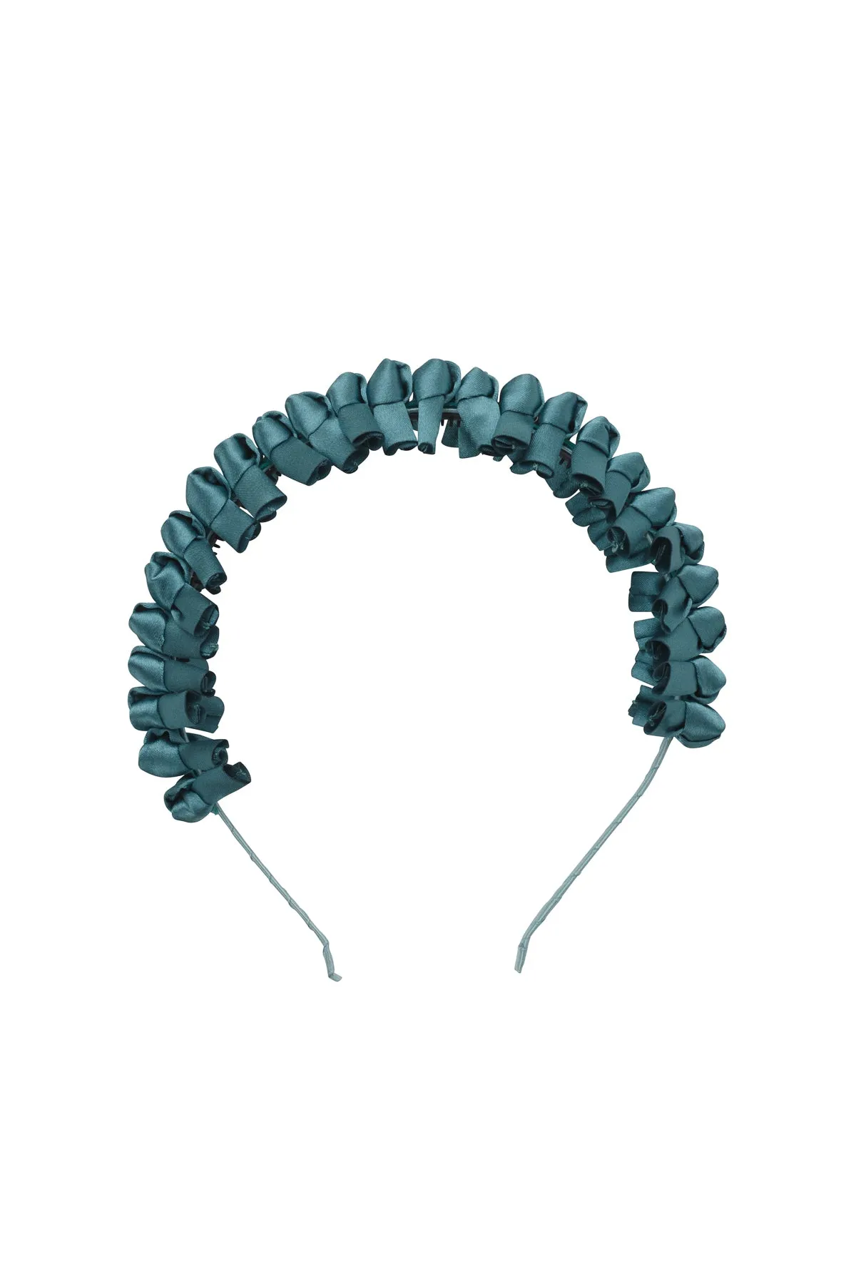 Satin Tied Headband - Teal