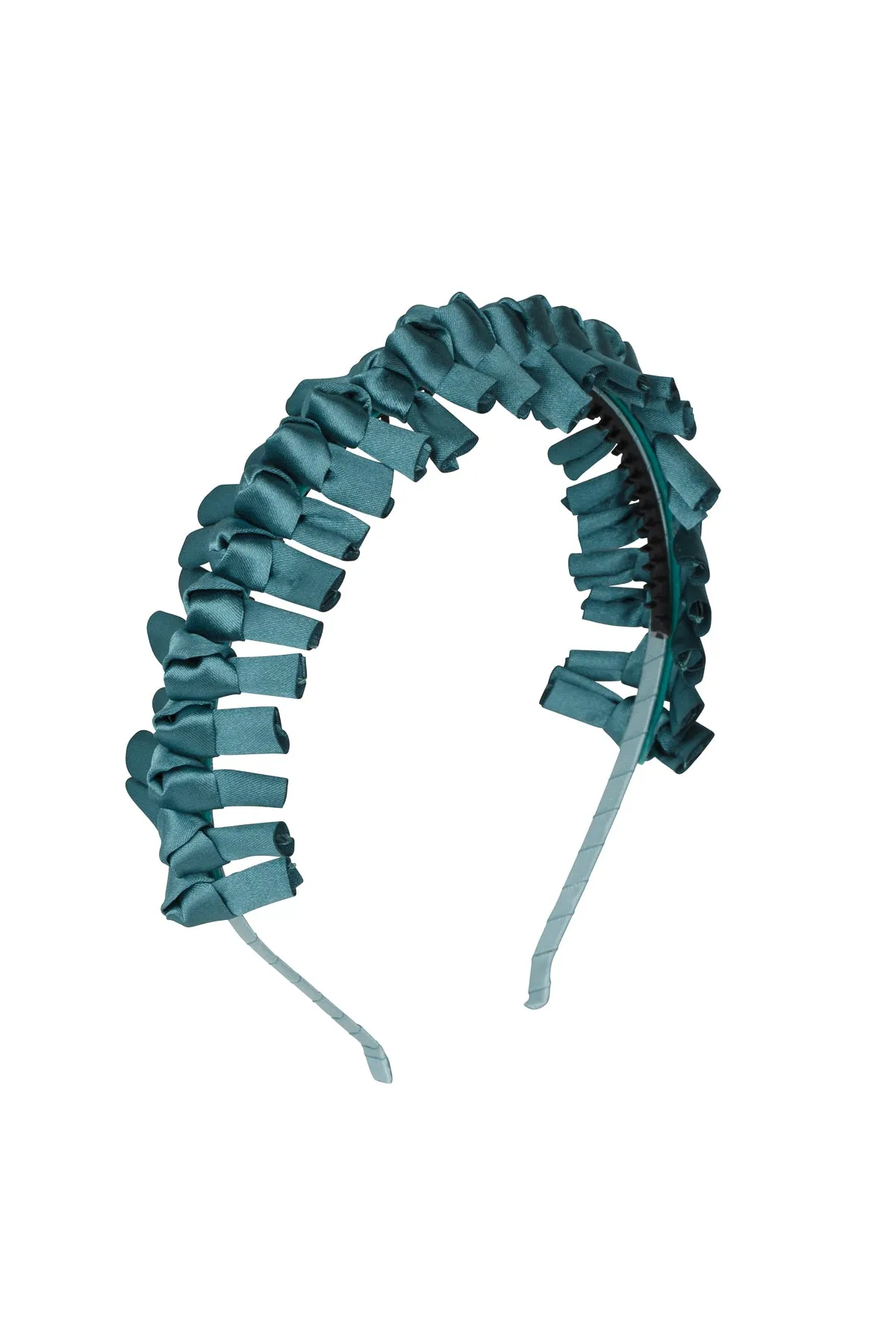 Satin Tied Headband - Teal