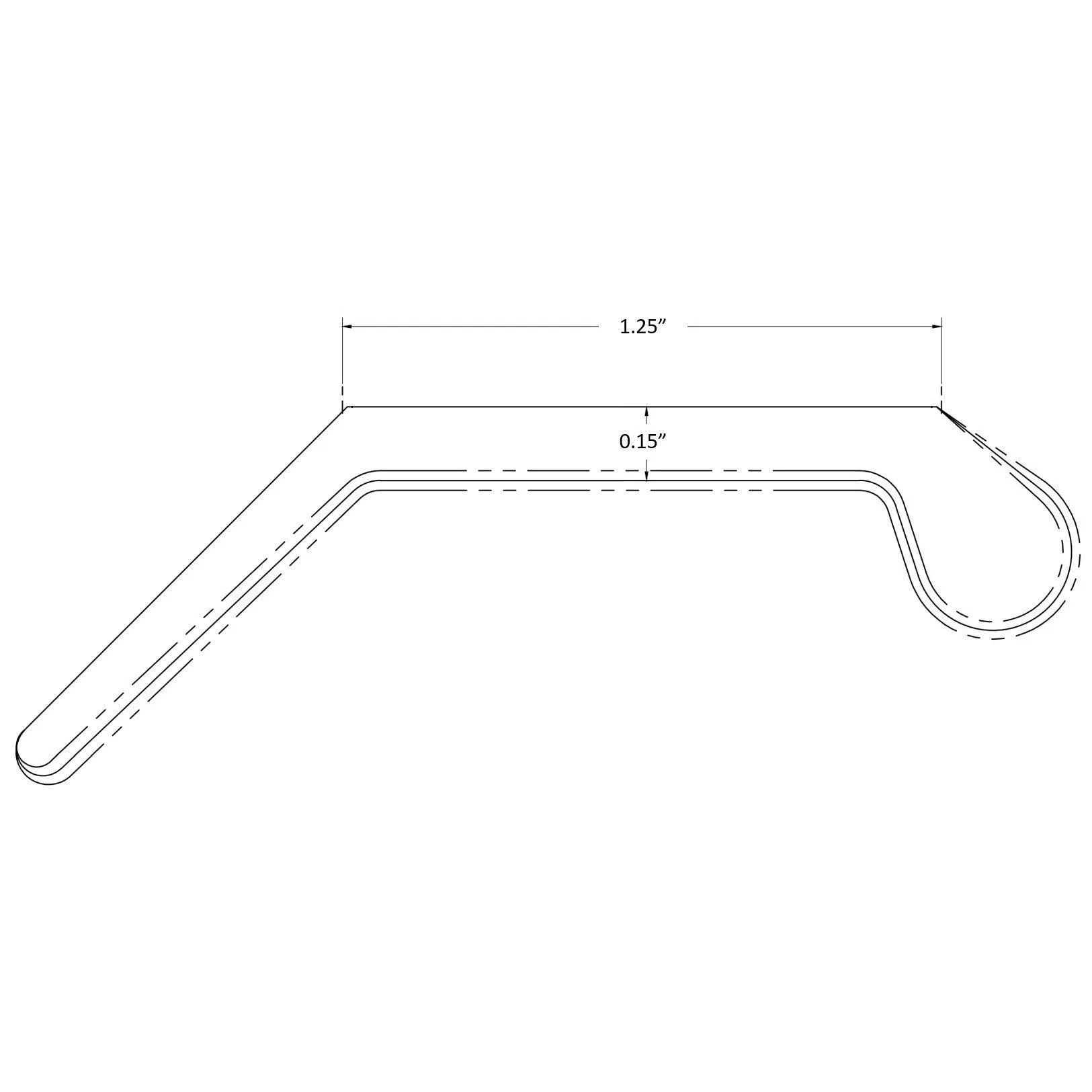 Screw-On Garage Door Sweep 1ft (custom length up to 100ft)