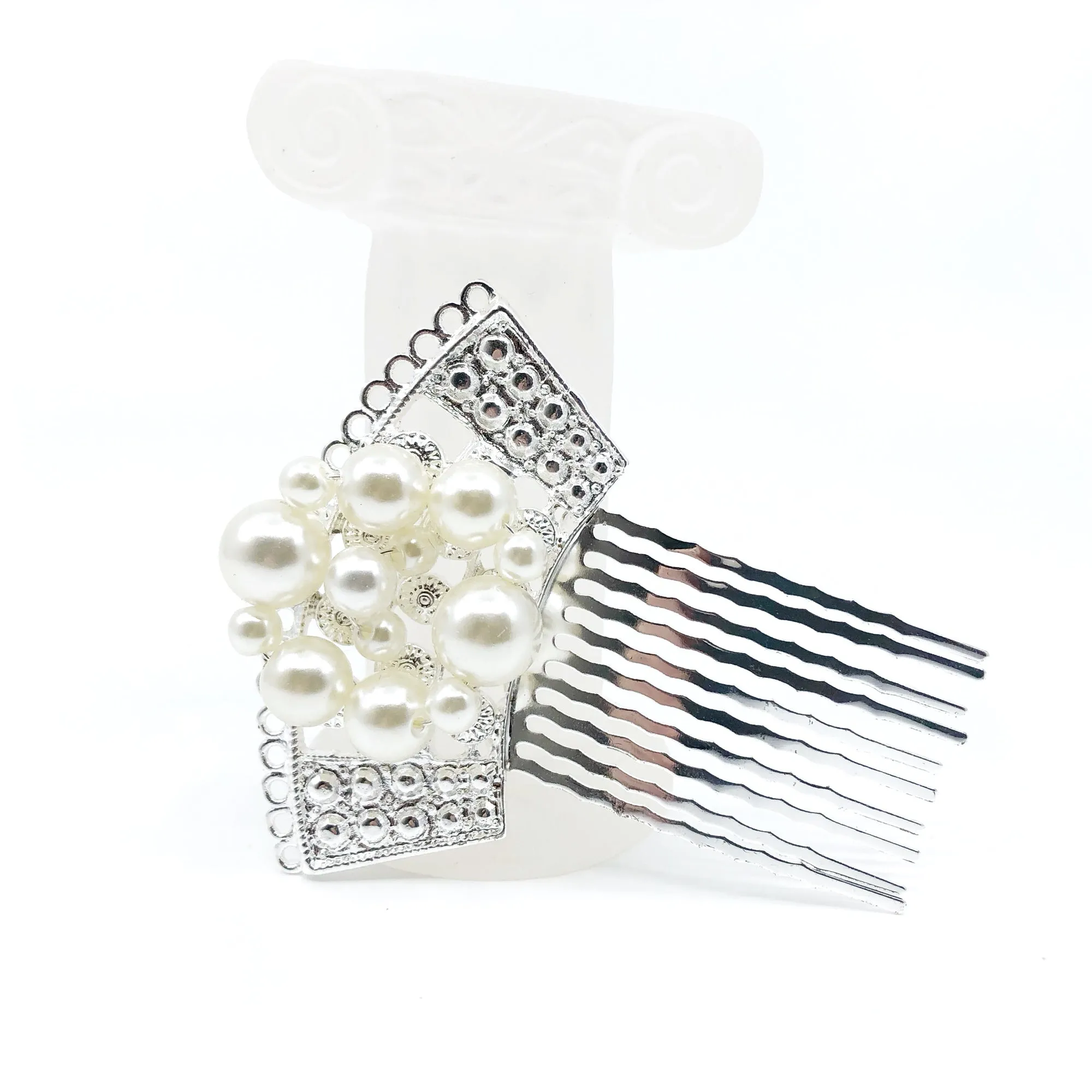 Silver Fan Hair Comb