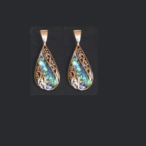 SK2520E Earrings Stainless Steel Abalone Teardrop