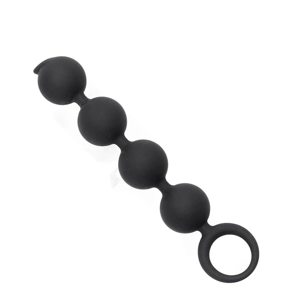 Sleek Silicone Anal Black Beads