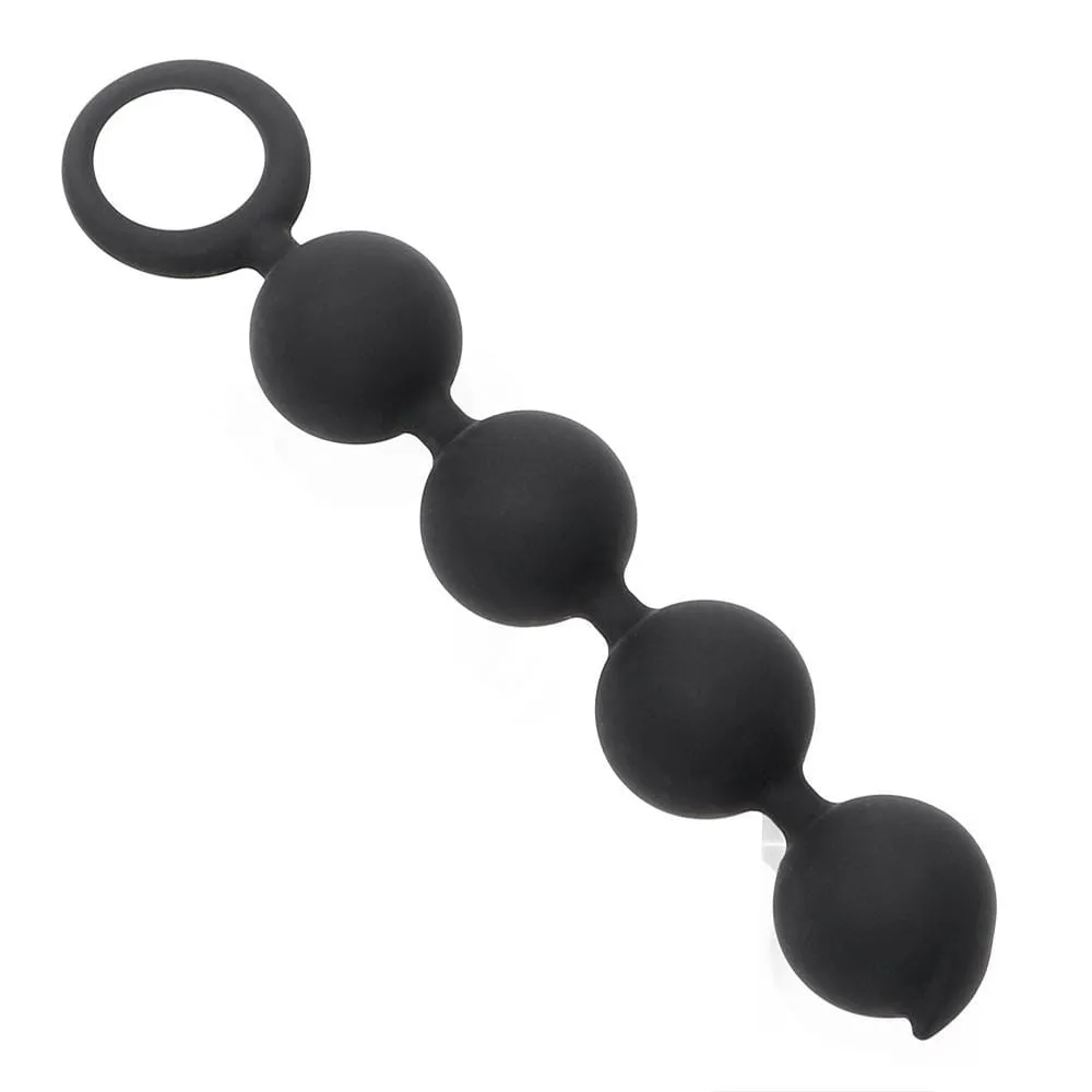 Sleek Silicone Anal Black Beads