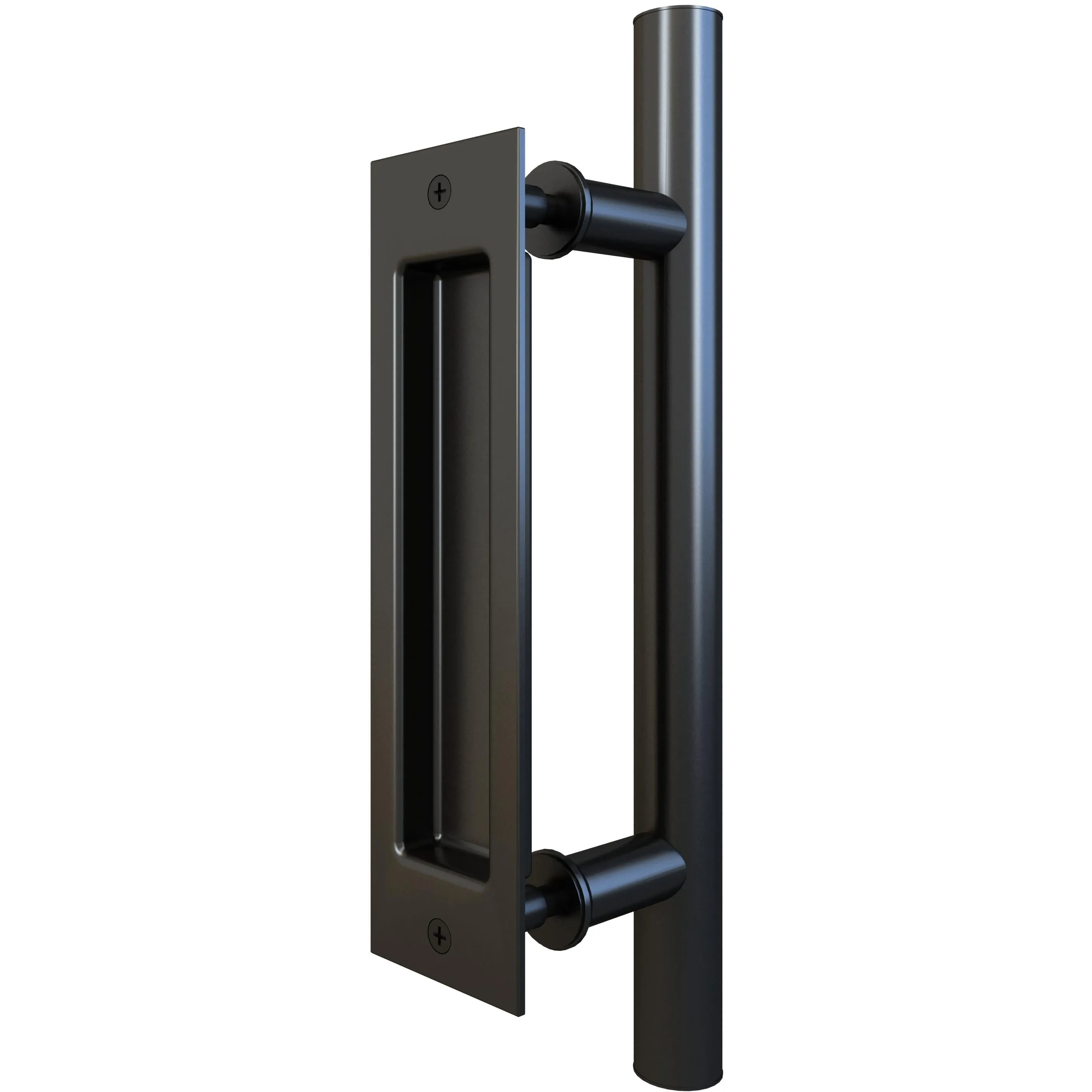 Sliding Door 8-inch Flush Pull & 12-inch Bar Pull - Combo Set