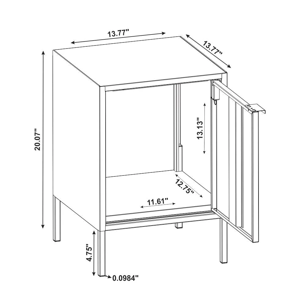 Smart Metal Accent End Table in Black and Grey