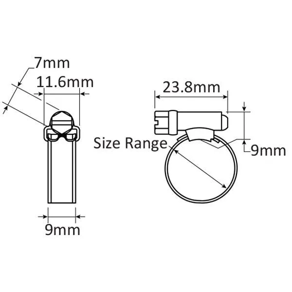 S/S Solid Micro Hose Clamp - 10 Per Box