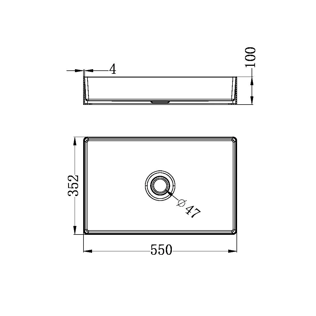 Stainless Steel Above Counter Basin BRUSHED NICKEL