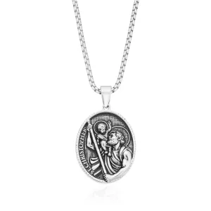 Tensity Stainless Steel 60cm St Christopher Pendant