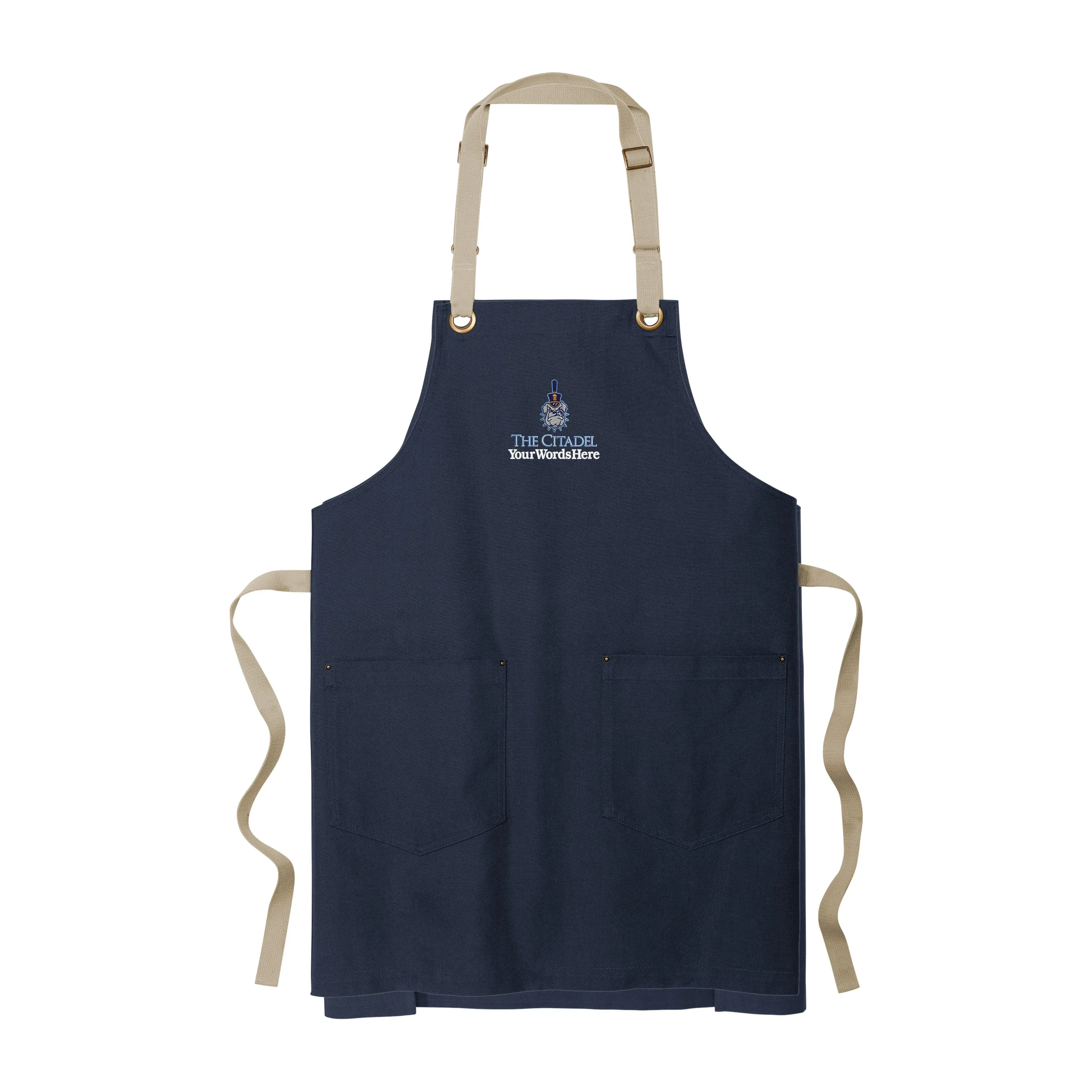 The Citadel, Customizable (Your Words), Spike, Embroidered, Port Authority® Canvas Full-Length Two-Pocket Apron