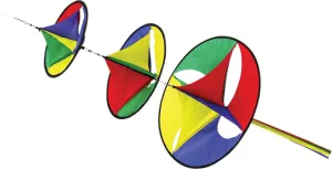 Tri-spinner rainbow three disk windsock