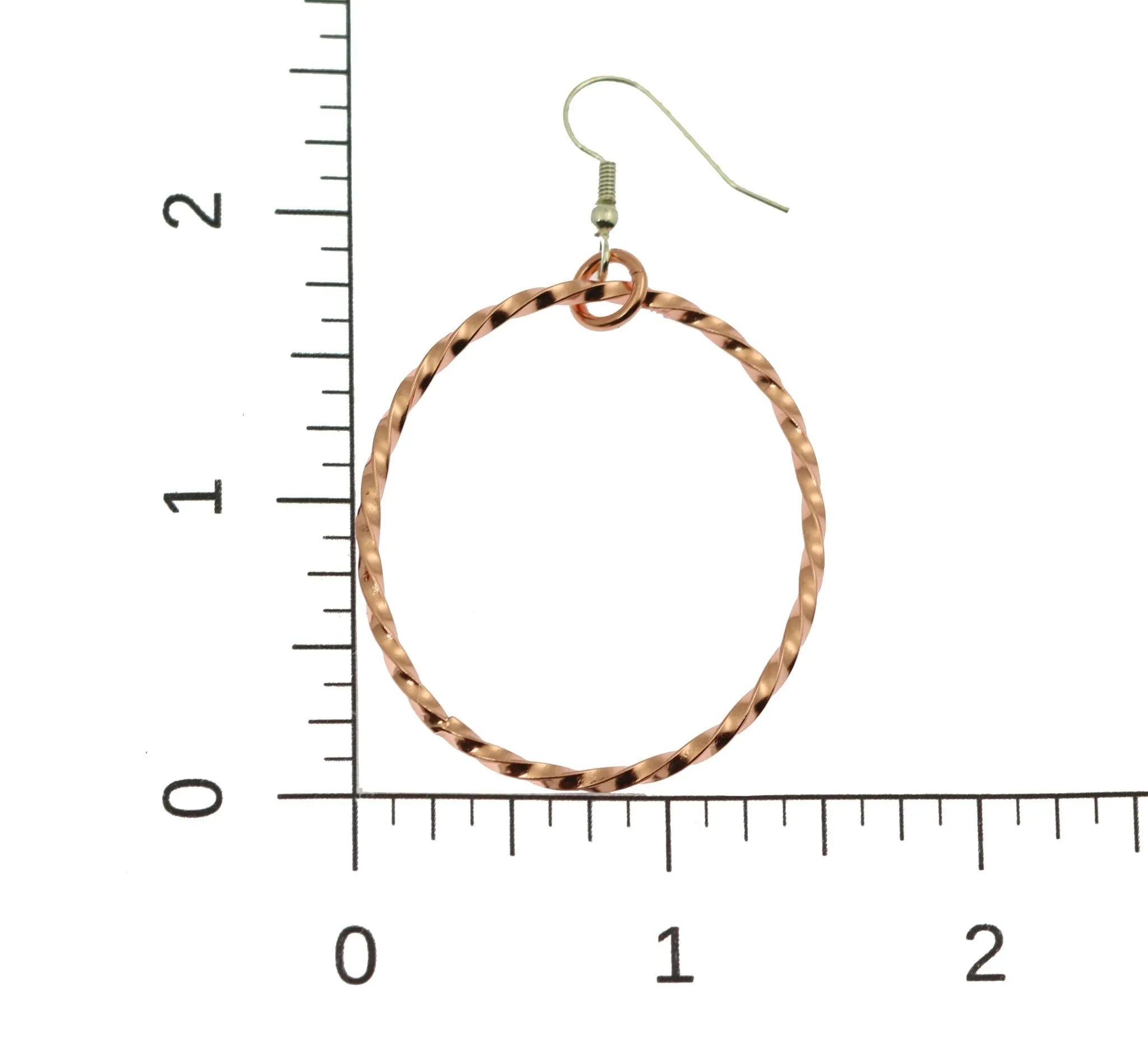 Twisted Cable Oval Copper Hoop Earrings