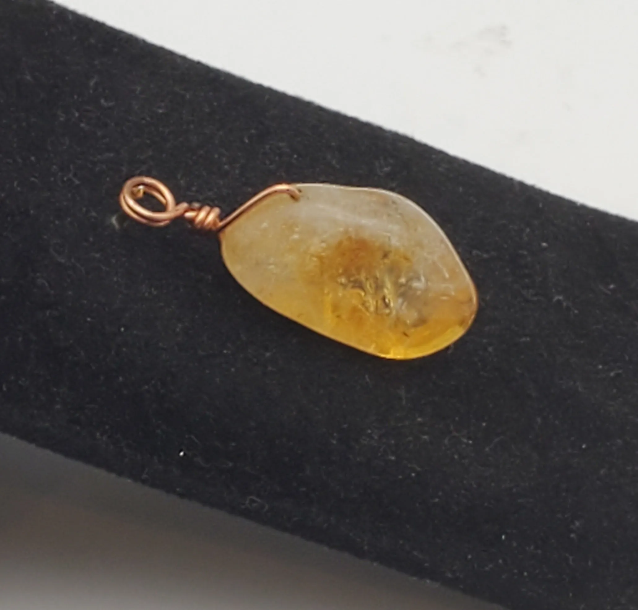 Vintage Tumbled Citrine Pendant