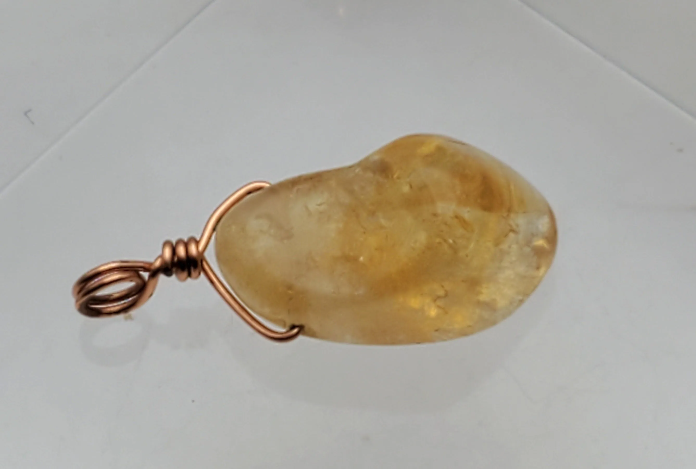 Vintage Tumbled Citrine Pendant