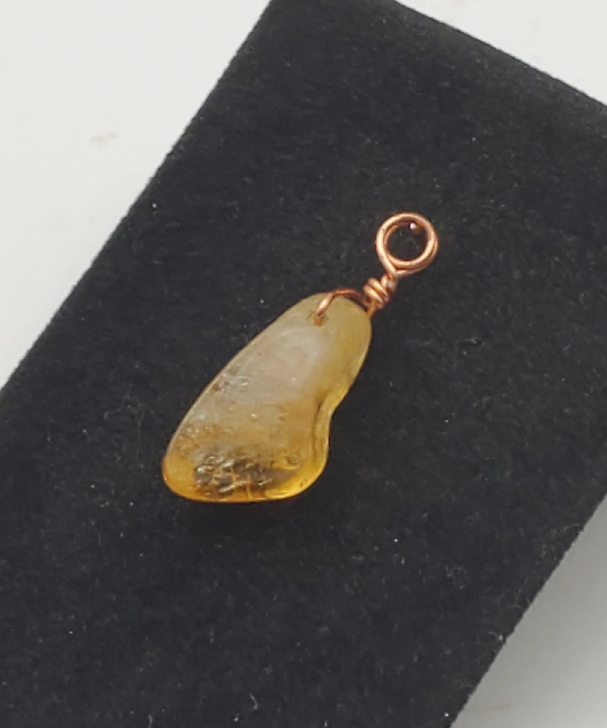 Vintage Tumbled Citrine Pendant