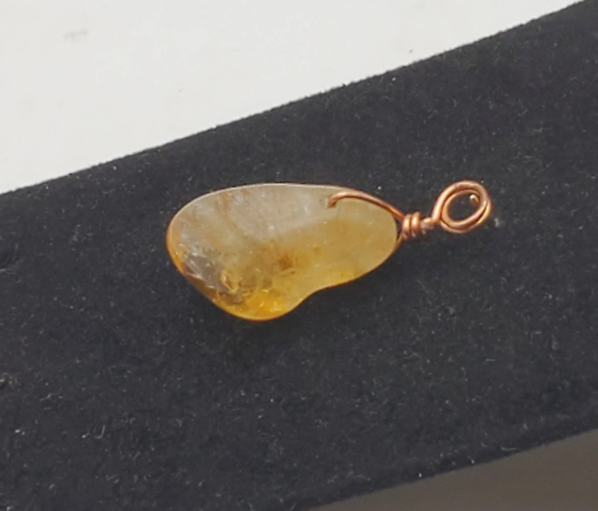 Vintage Tumbled Citrine Pendant