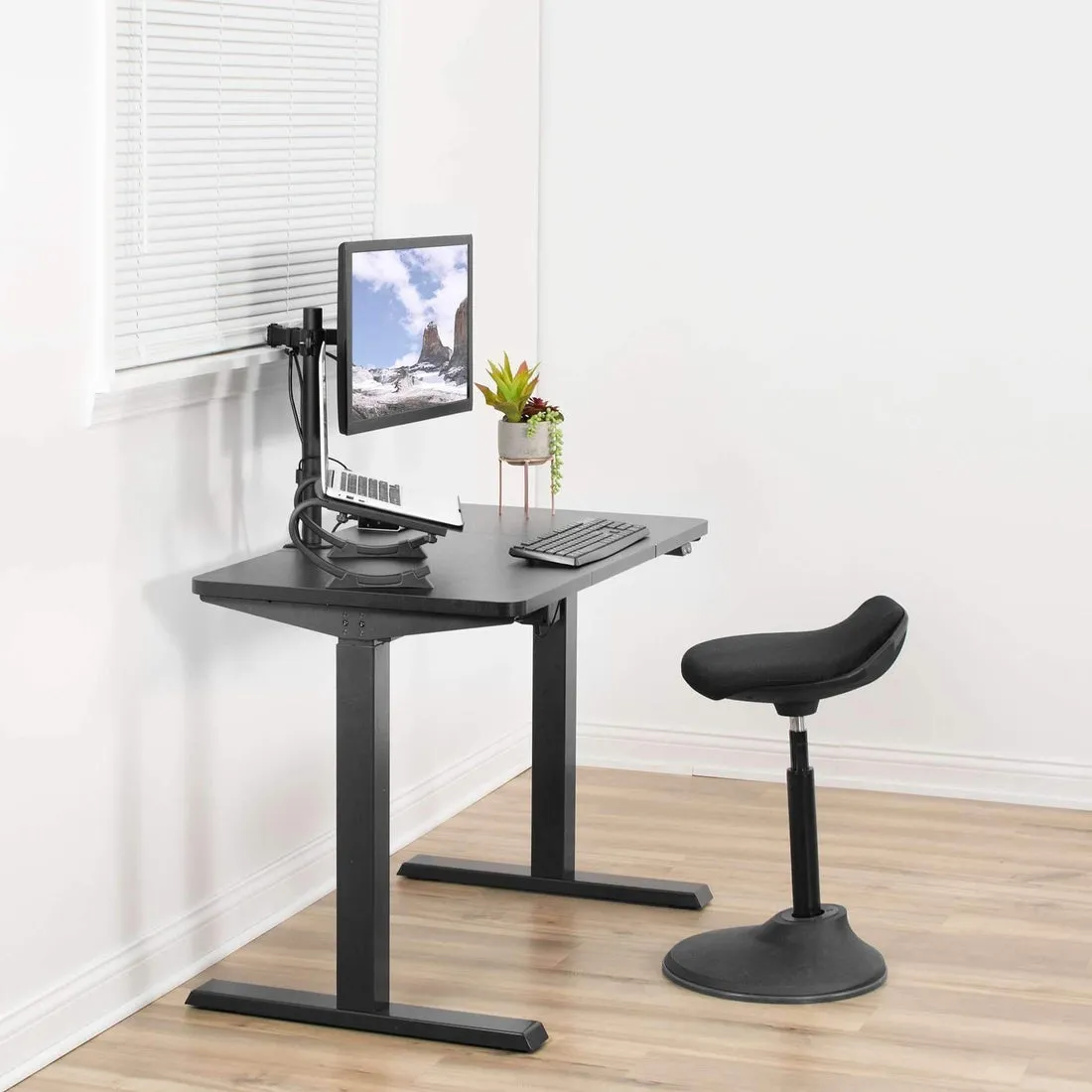 VIVO Black 43"x24" DESK-EP43TB Electric Height-Adjustable Desk w/ Electronic Control