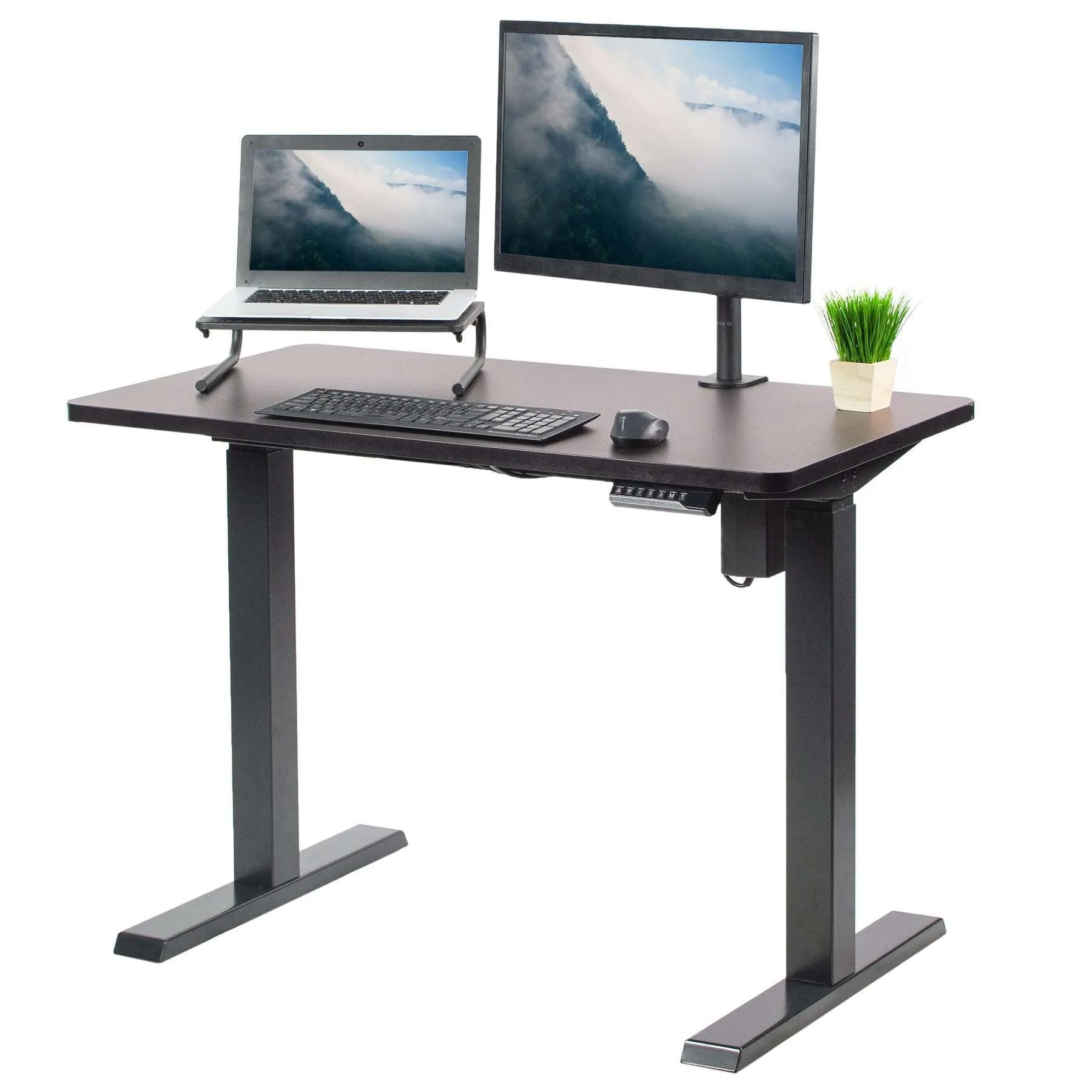 VIVO Black-Framed 43" x 24" Electric Height-Adjustable Standing Desk, DESK-KIT-E5B4B/E5B4W/E5B4C/E5B4D/E5B4E