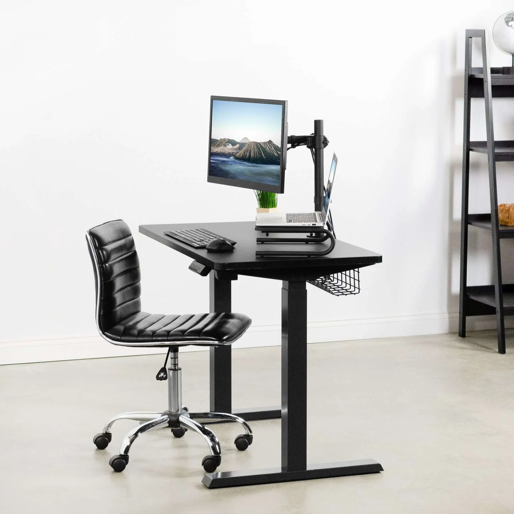 VIVO Black-Framed 43" x 24" Electric Height-Adjustable Standing Desk, DESK-KIT-E5B4B/E5B4W/E5B4C/E5B4D/E5B4E