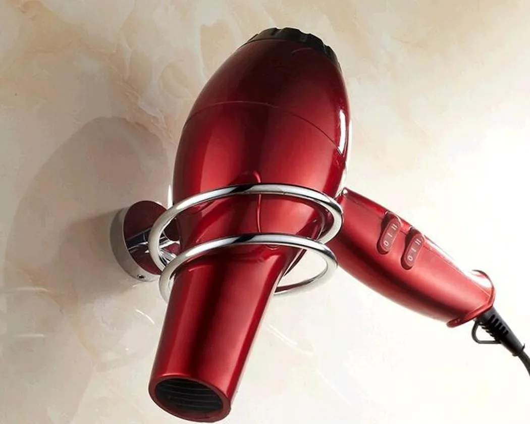 Wall Mounted Stainless Steel Spiral Hair Dryer Holder