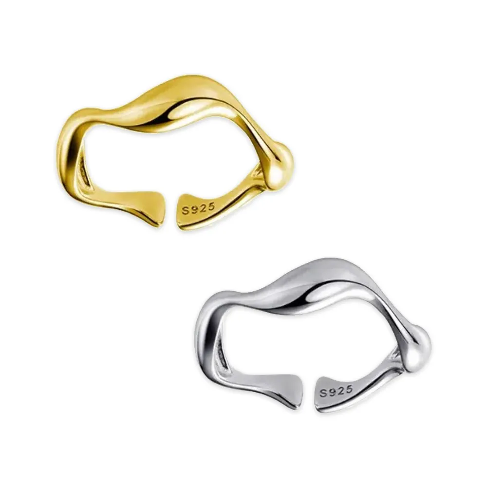 Wave Adjustable Ring x2