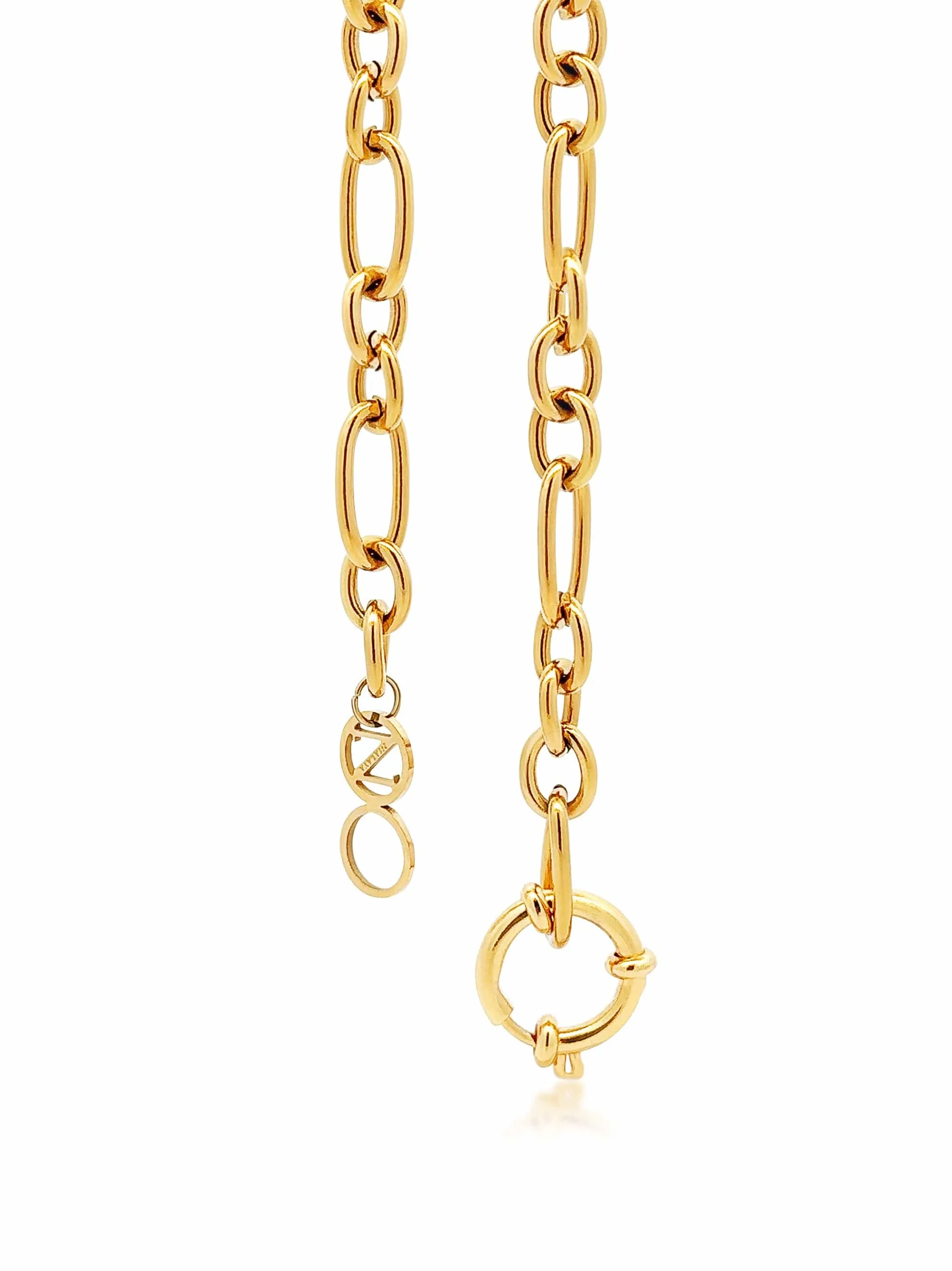 Women's Gold Cable Choker with Chunky Heart Pendant