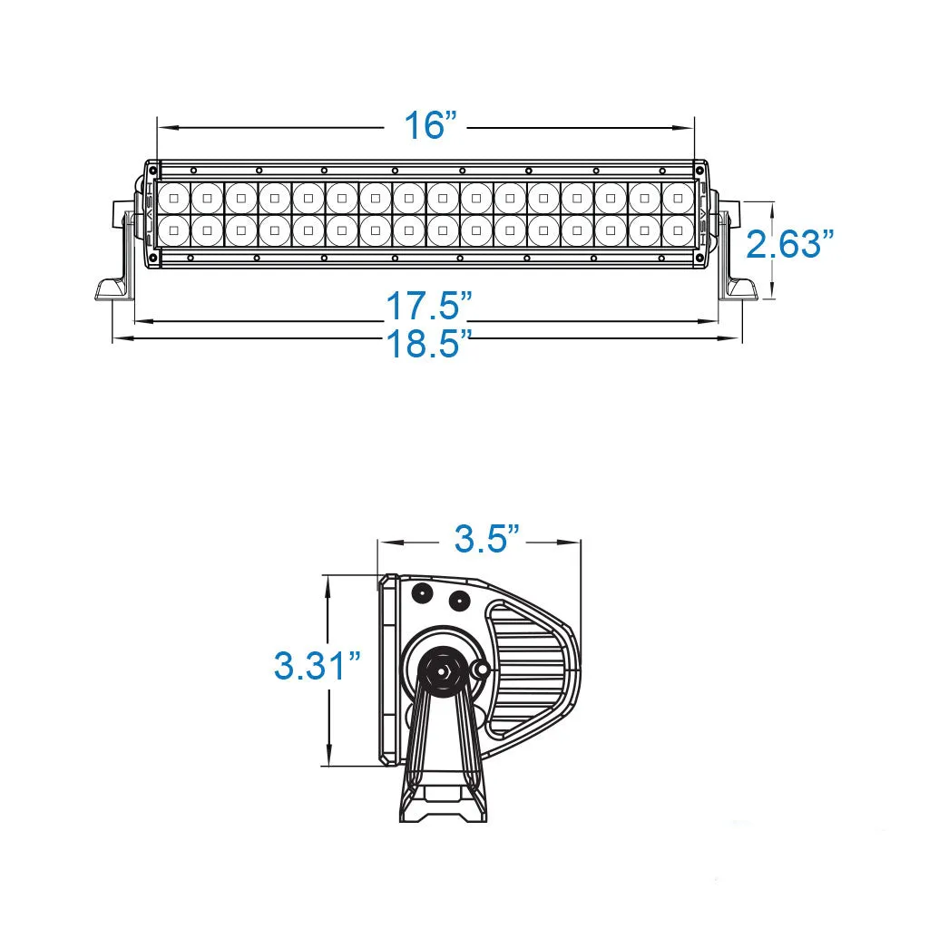 XX-Series LED Light Bar - 16" - Black (3W)