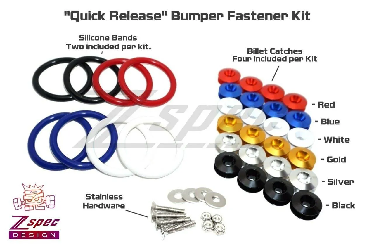 ZSPEC Quick Release Bumper Fastener Kit w/BLUE Catches & Colored Bands