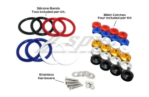 ZSPEC Quick Release Bumper Fastener Kit w/WHITE Catches & Colored Bands